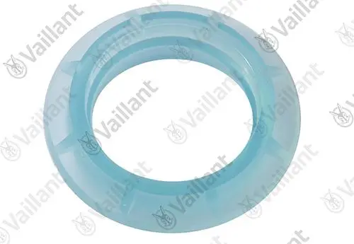Silikonring in hellem Blau mit runder Form, hergestellt von Vaillant, zur Verwendung in Heizungs- oder Sanitärsystemen.